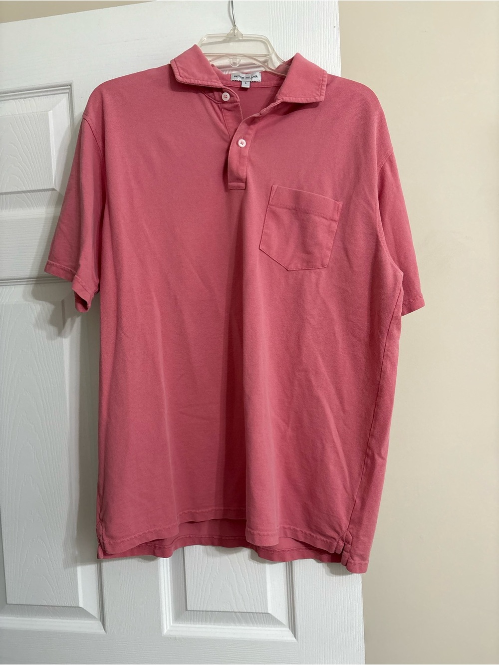 Peter Millar Men’s Large Pink Coral Polo Shirt Short Sleeve Golf Preppy
